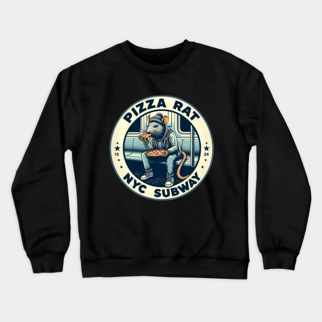 Pizza Rat New York Subway NYC Subway Train Crewneck Sweatshirt by Nysa Design